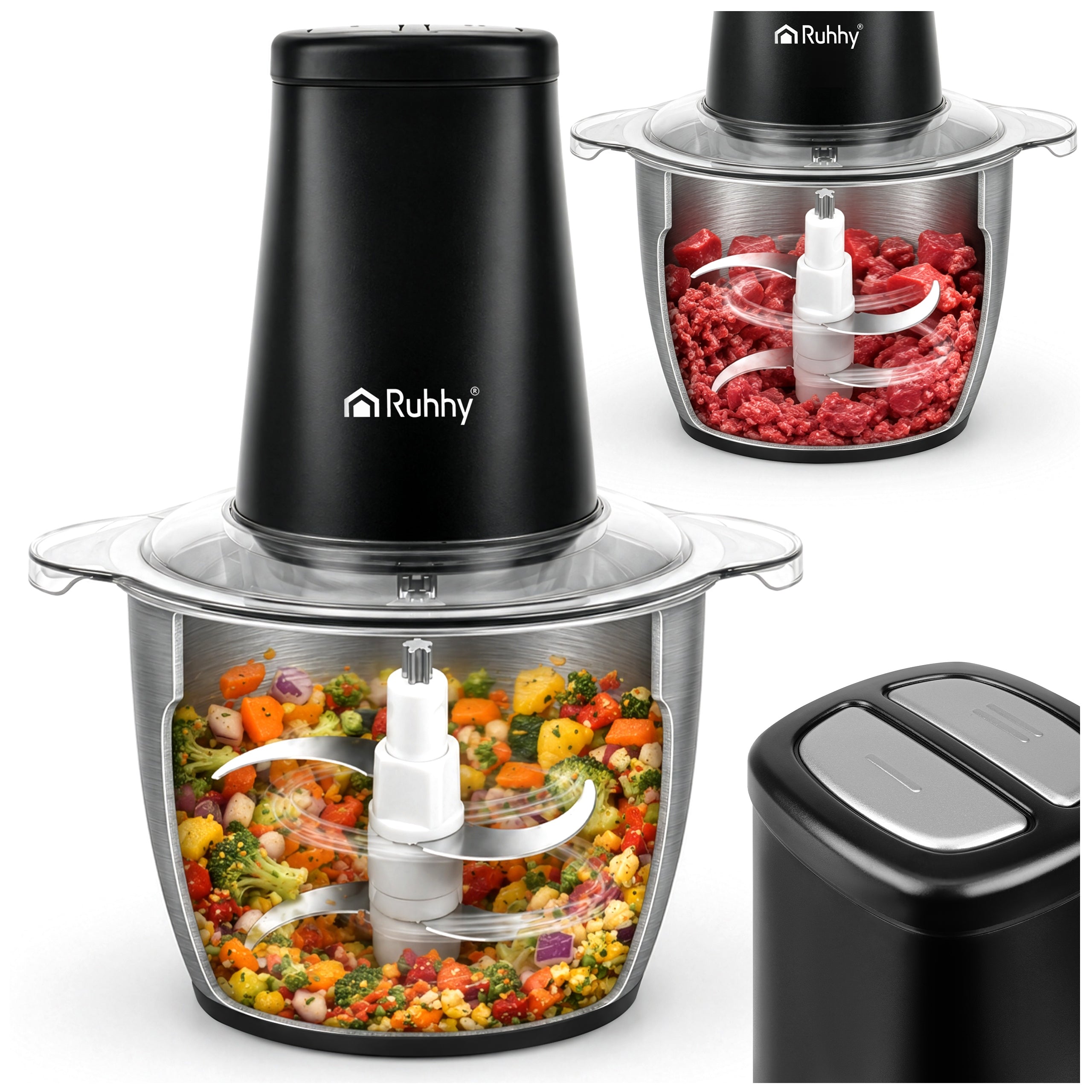 Vegetable Shredder Electric Slicer 500W Meat Fruit 4 Blades