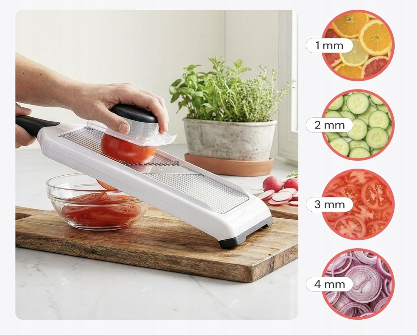 Vegetable Slicer Mandolin Shredder Hand Slicer 2in1 Manufacturer code Regulowana krajalnica mandolina
