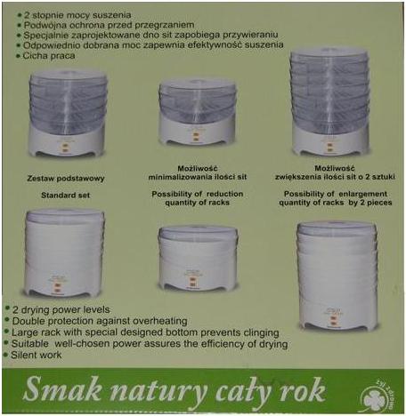 Vegetable fruit mushroom dryer Niewiadów 500W 4 sieves 11L Poland Brand Niewiadów