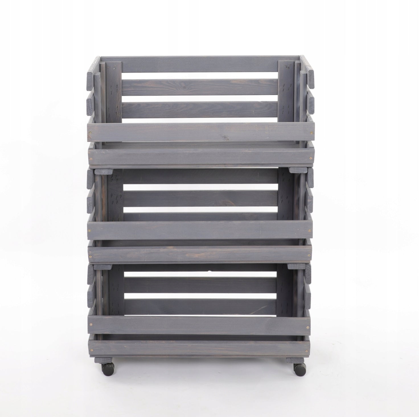 Vegetable rack box on wheels 3 boxes impregnation 81x60x30 Manufacturer code RAWA3_57_O_GR_K1
