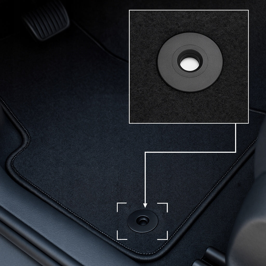 Velour Car Rugs + Stoppers, Custom-made for Car, Thick, Black Manufacturer's catalog number UNI-LUX-CZ-NUB-XY-WG-KPL