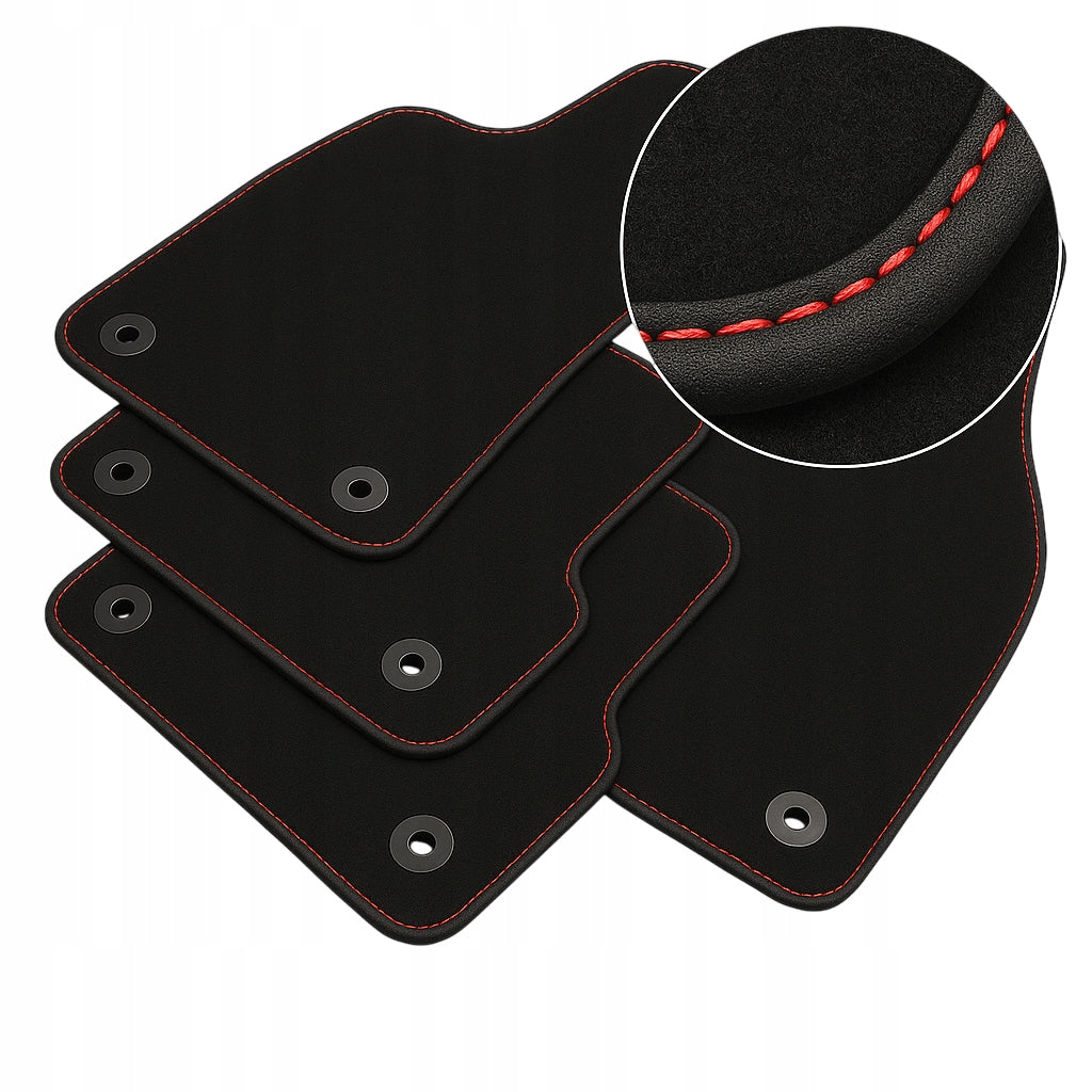 Velour Car Wipers Matching, Thick Black Red Hem