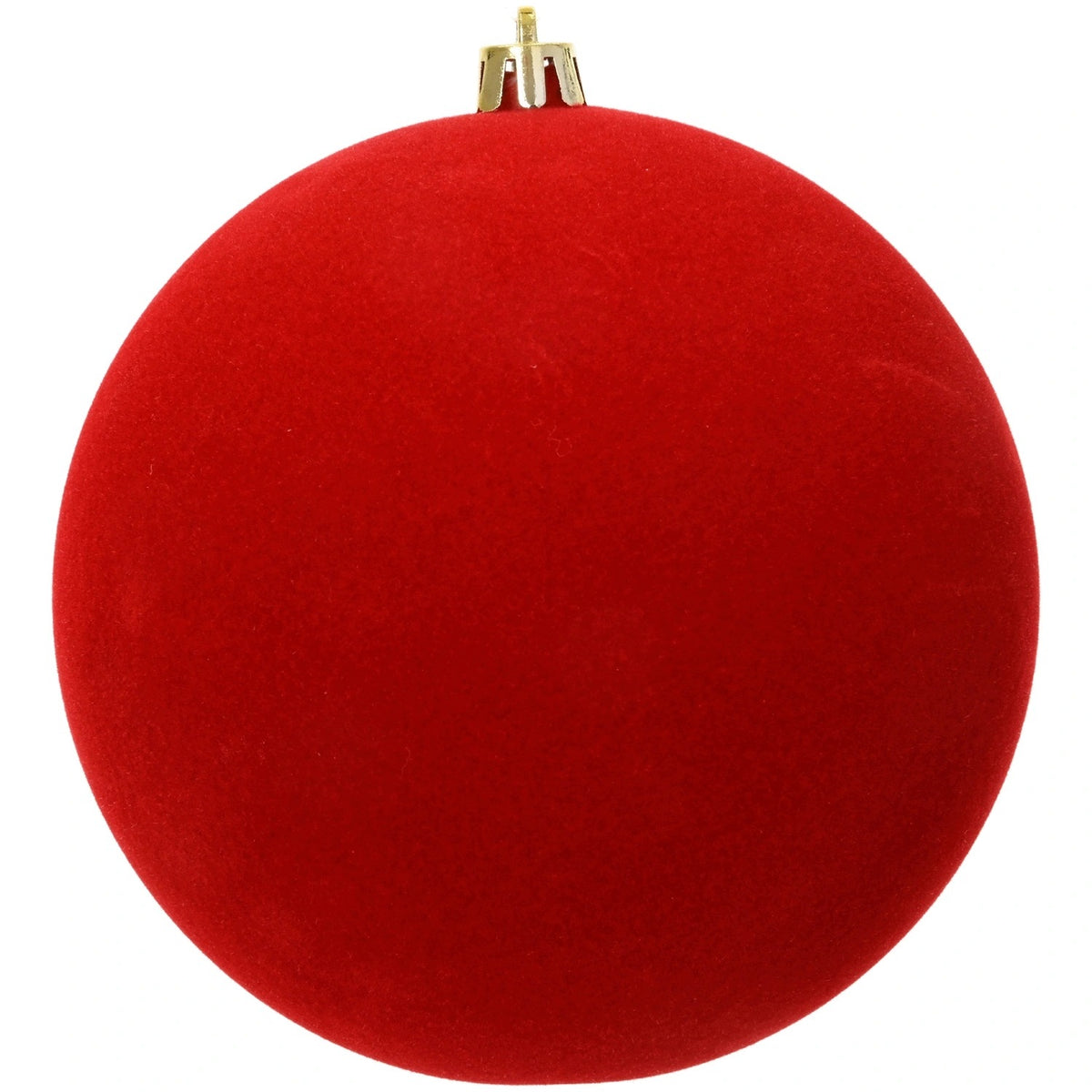 Velour Christmas balls 8 cm red plastic 9 pcs in a tube Packaging status original