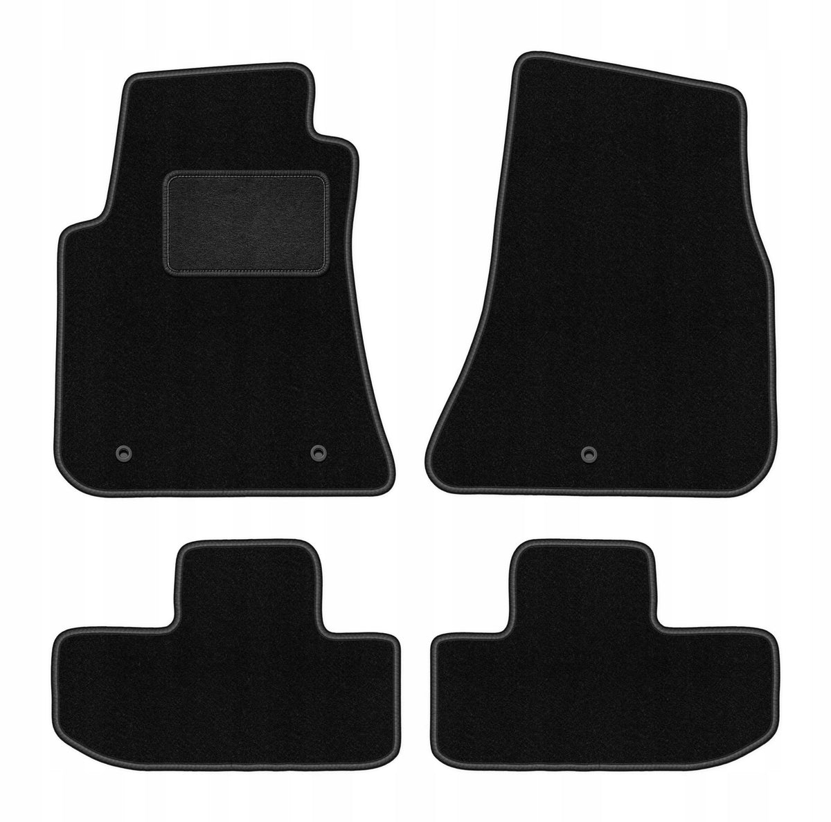 Velour Rugs for Dodge Challenger III 2008- set LUX black 4 pcs.