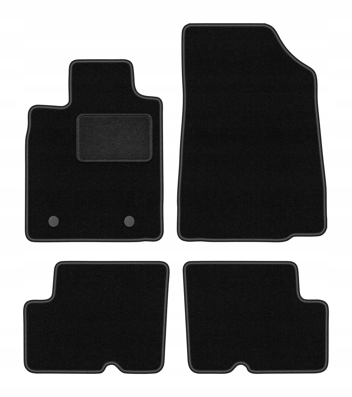 Velour rugs for Dacia Sandero I 2008-2013 set LUX black 4 pcs.