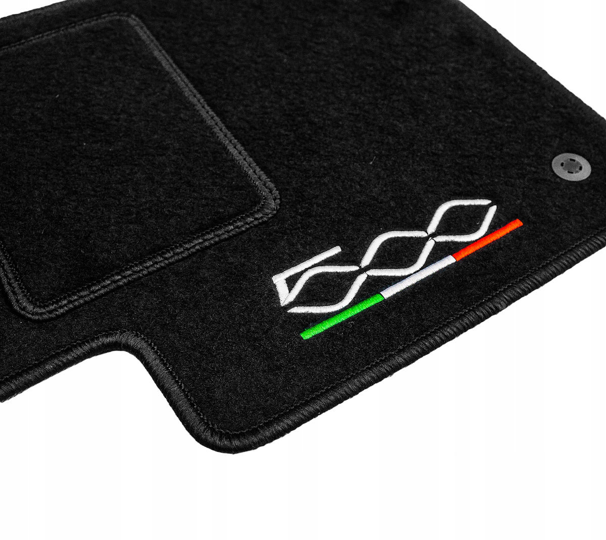 Velour rugs for Fiat 500 from 2007- with embroidery Manufacturer Alka