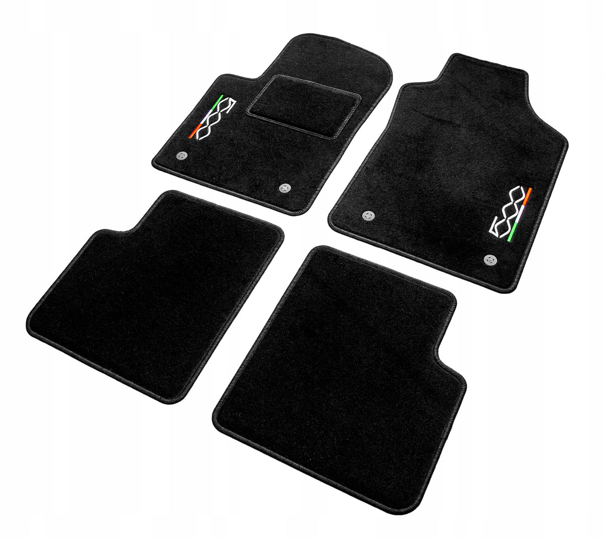 Velour rugs for Fiat 500 from 2007- with embroidery Manufacturer's catalog number A0041