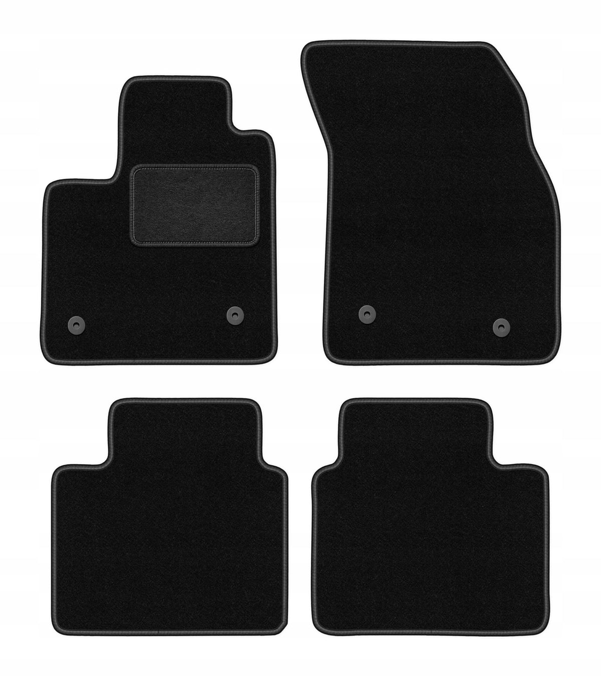Velour rugs for Ford Focus MK4 2018- set LUX black 4 pcs.