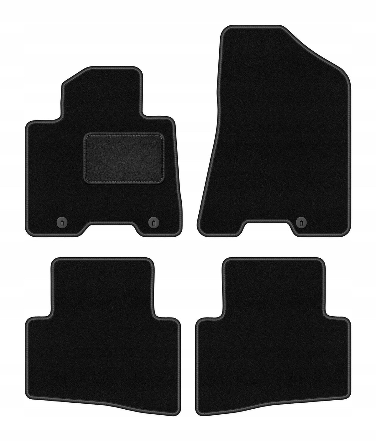 Velour rugs for Hyundai Tucson III 2015- set LUX black 4 pcs.