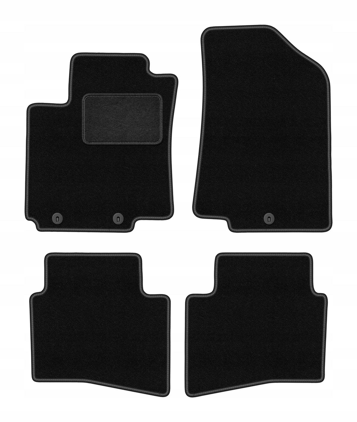 Velour rugs for Hyundai i20 II 2014- set LUX black 4 pcs.