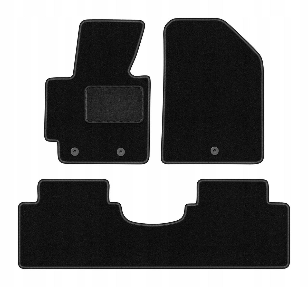Velour rugs for Kia Soul II 2013- set LUX black 3 pcs.