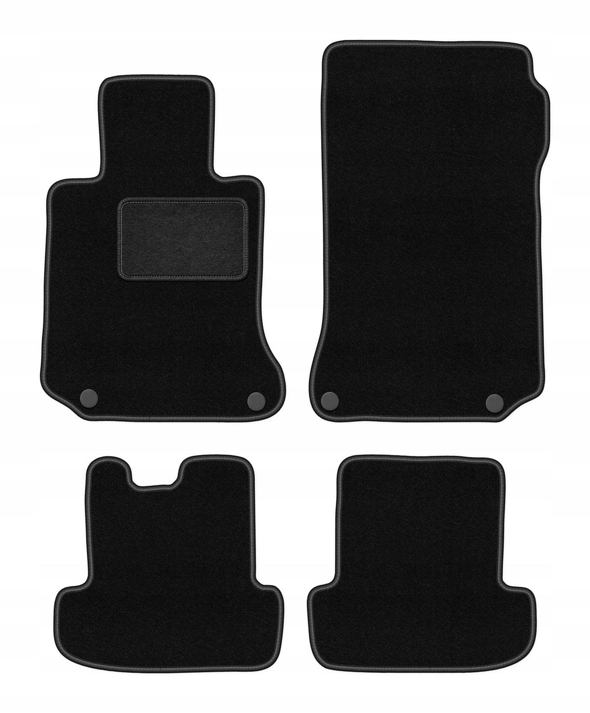 Velour rugs for Mercedes W207 Coupe 2009- set LUX black 4 pcs.