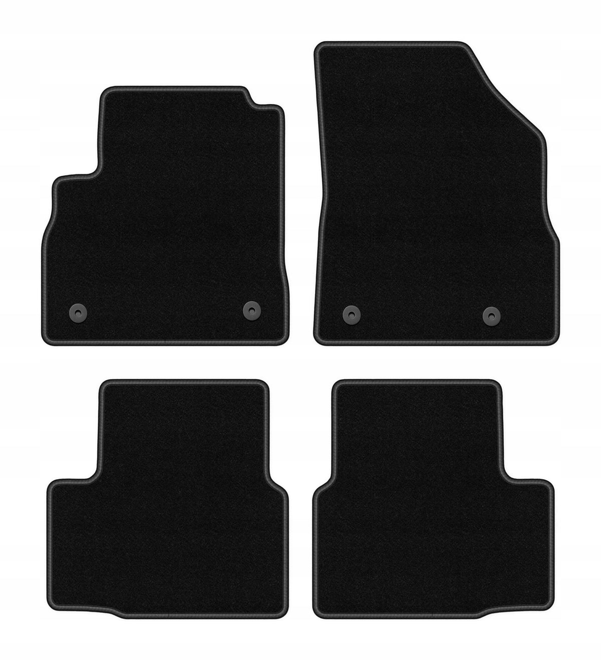 Velour rugs for Opel Astra K 2015- set BASIC black 4 pcs.