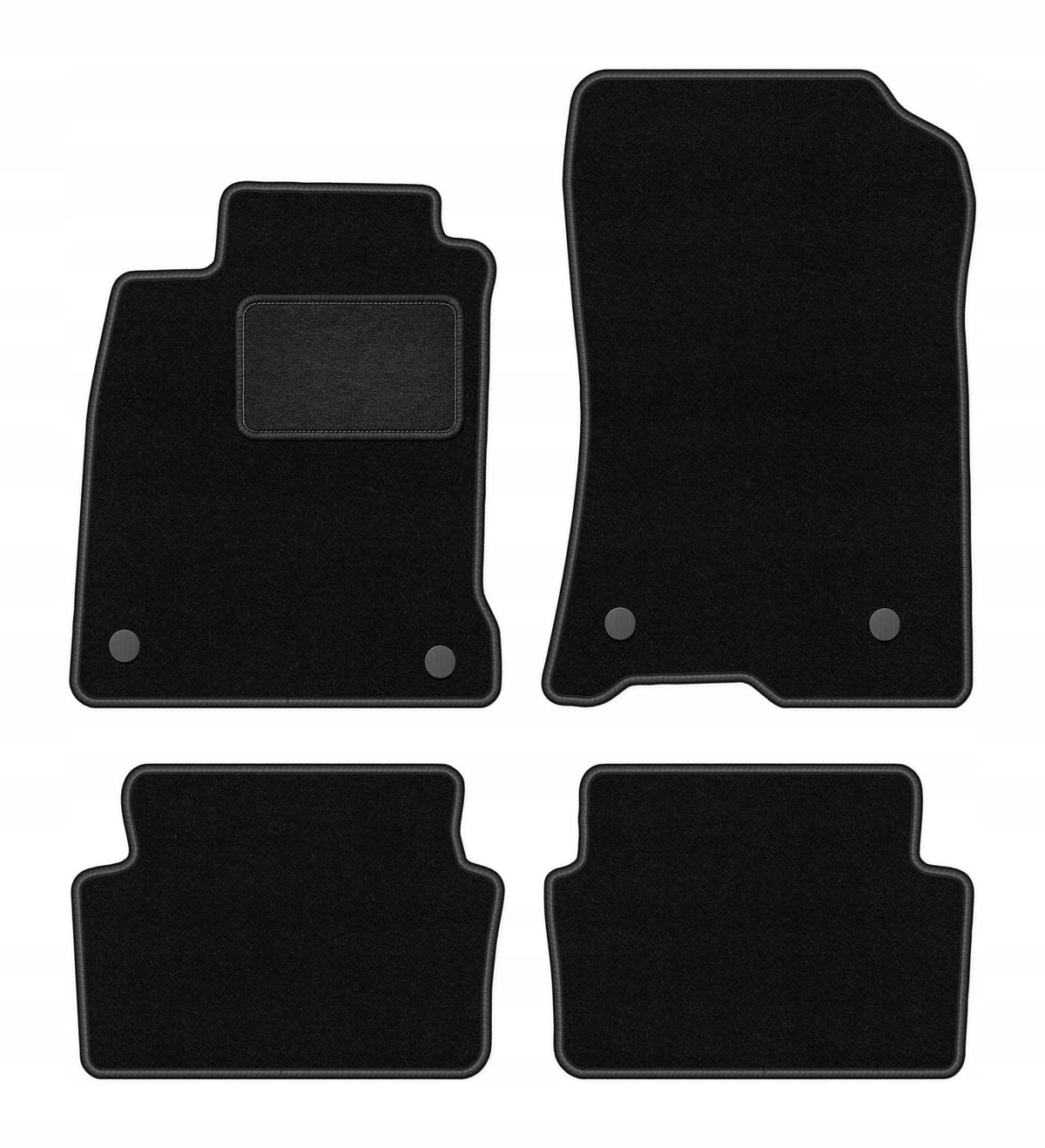 Velour rugs for Renault Laguna III 2007-2015 set LUX black 4 pcs.
