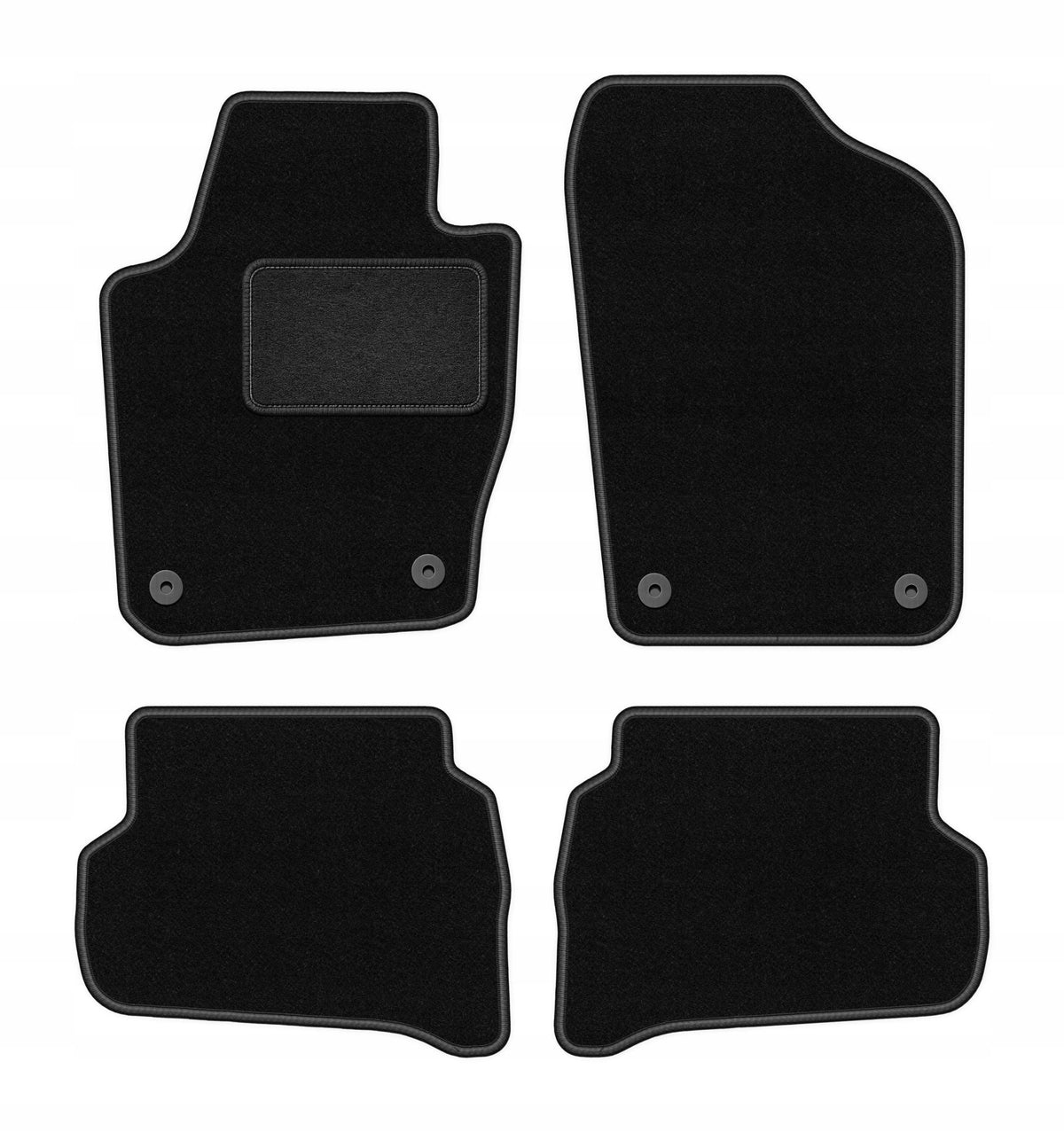 Velour rugs for Skoda Fabia III 2014- set LUX black 4 pcs.