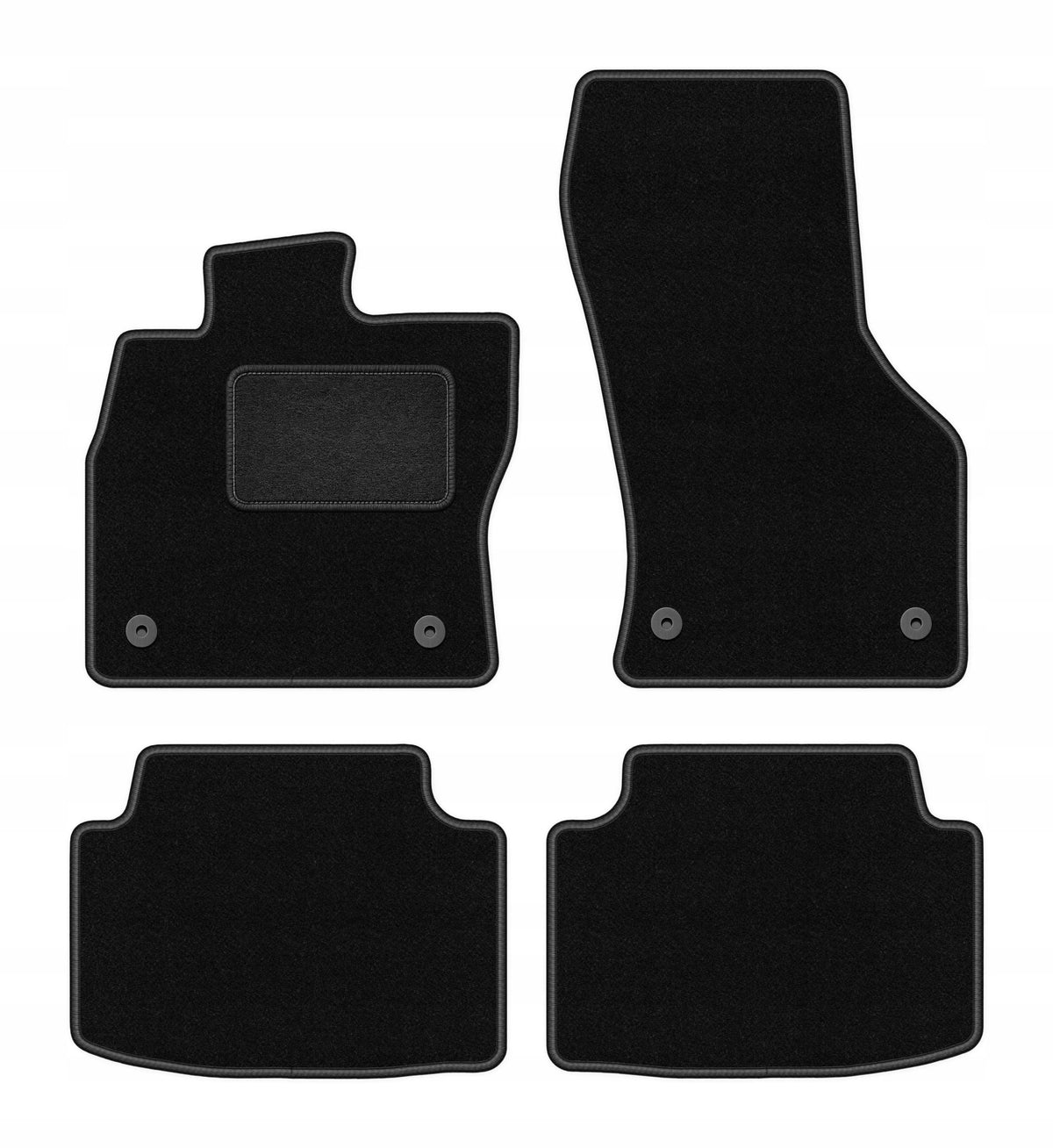 Velour rugs for Skoda Octavia III 2012-2020 set LUX black 4 pcs.