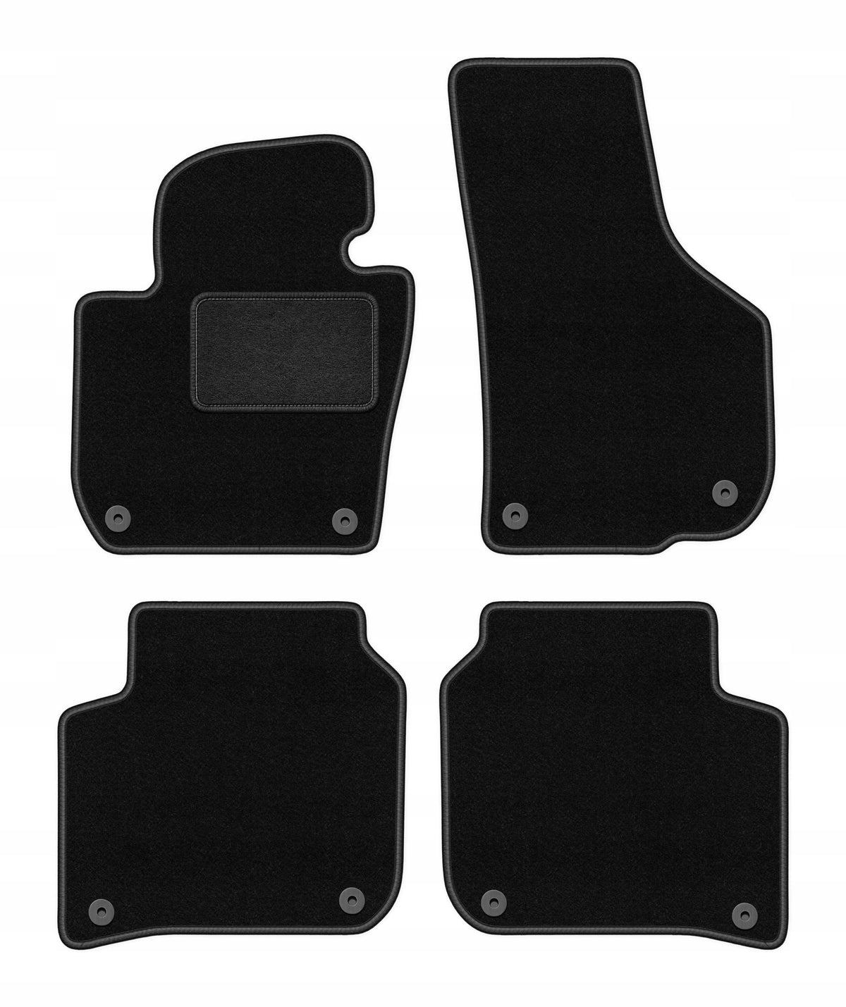 Velour rugs for Skoda Superb II 2008-2015 set LUX black 4 pcs.
