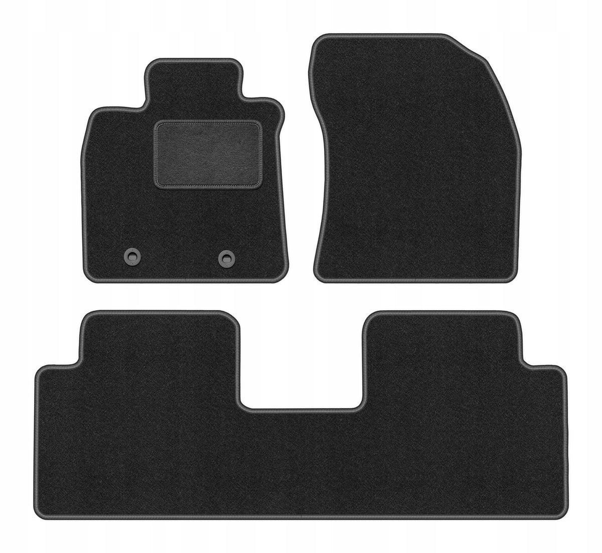 Velour rugs for Toyota Avensis III T27 set LUX graphite 3 pcs.