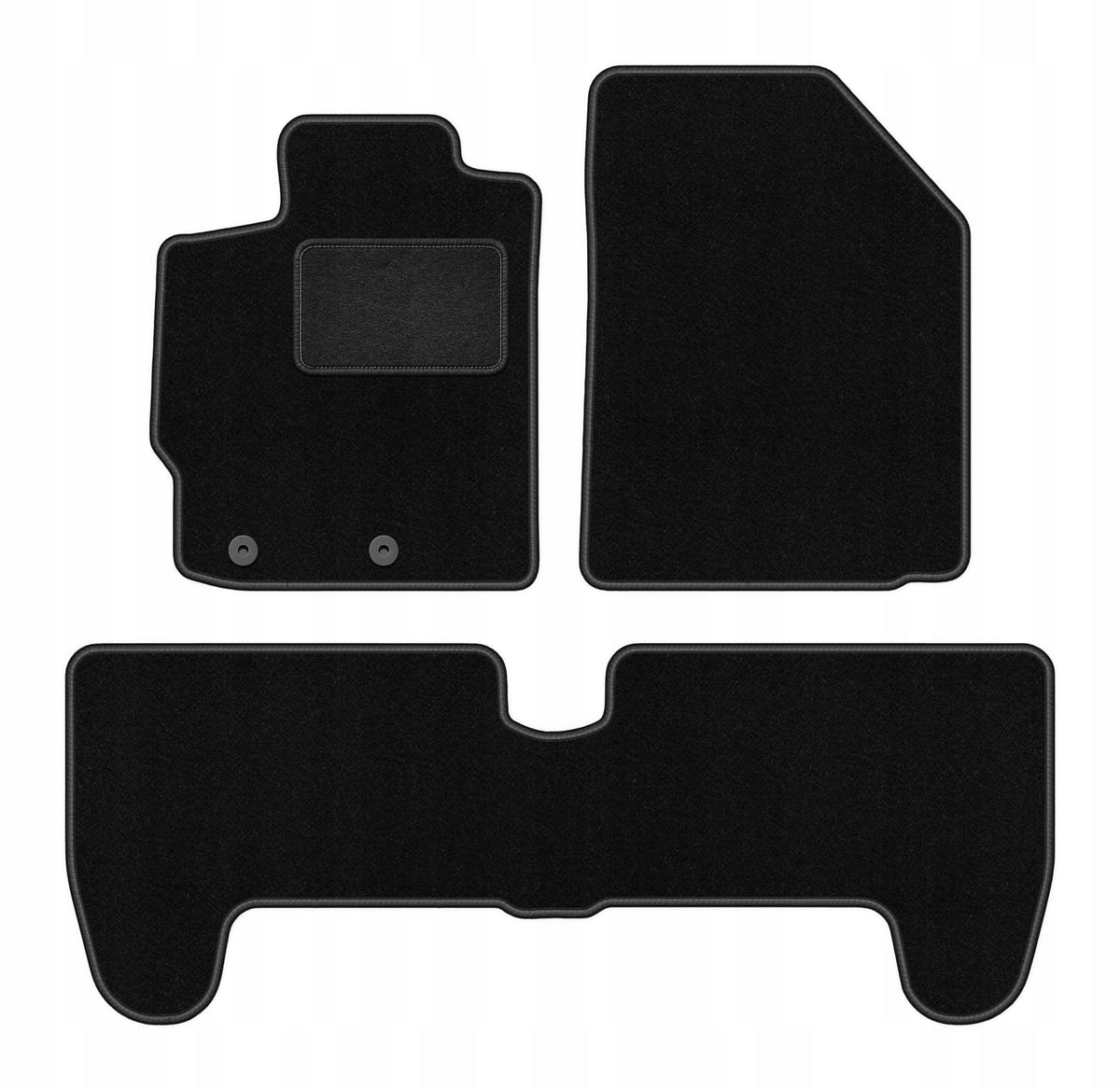 Velour rugs for Toyota Yaris II 2005-2011 set LUX black 3 pcs.