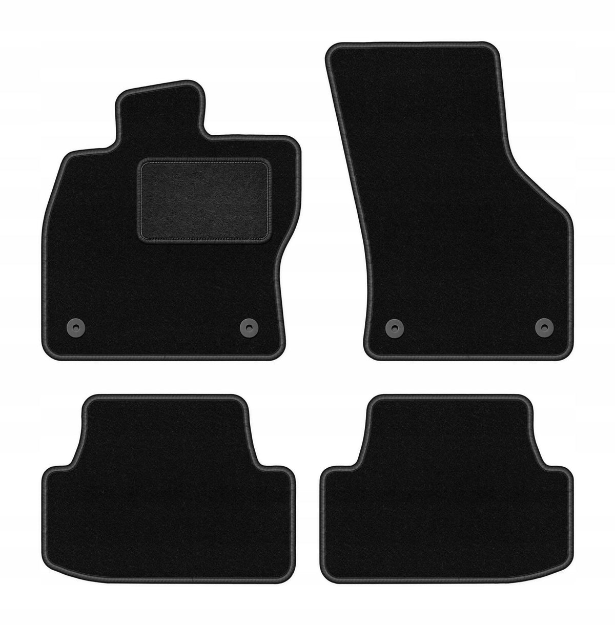 Velour rugs for VW Golf VII 2012- set LUX black 4 pcs.