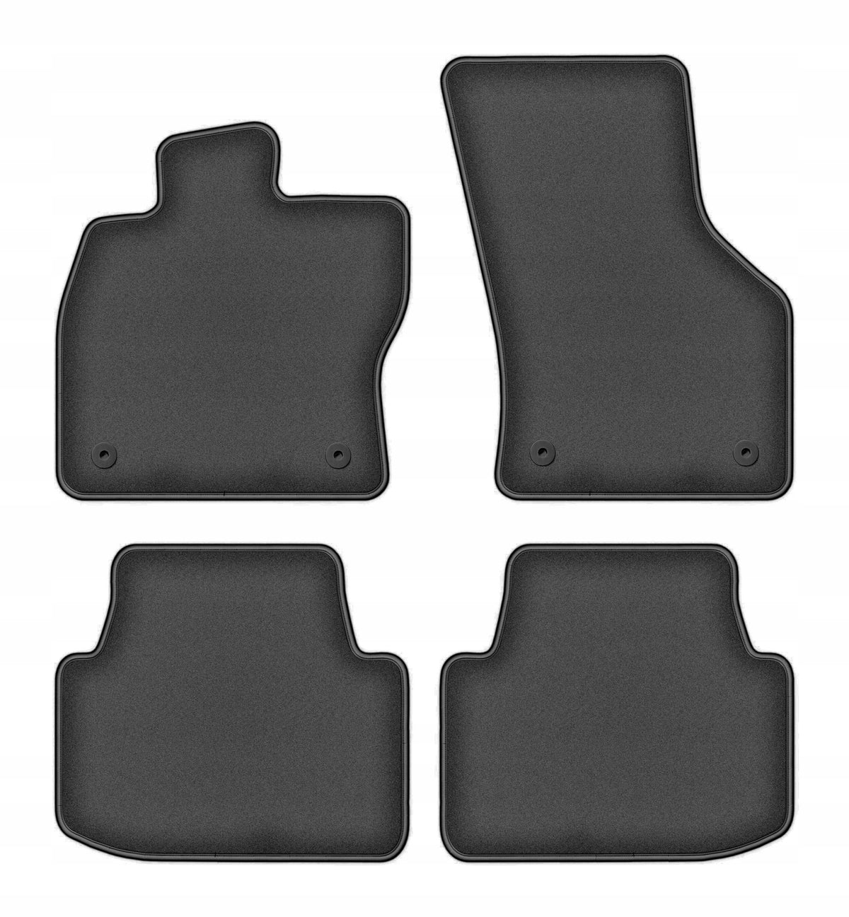 Velour rugs for VW Passat B8 2015- set DURBAN graphite 4 pcs.