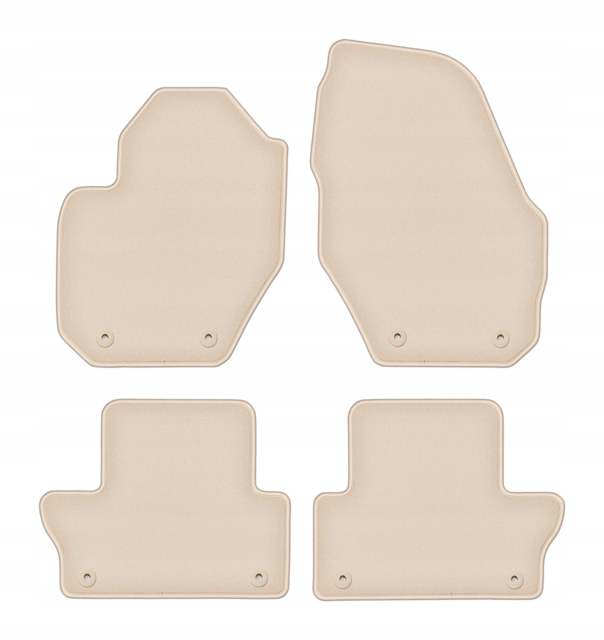 Velour rugs for Volvo XC60 I 2008-2017 set FORTUNA beige 4 pcs.