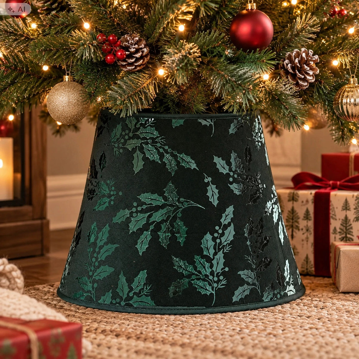 Velvet Christmas tree stand cover green for Christmas tree 180 cm material Packaging status original