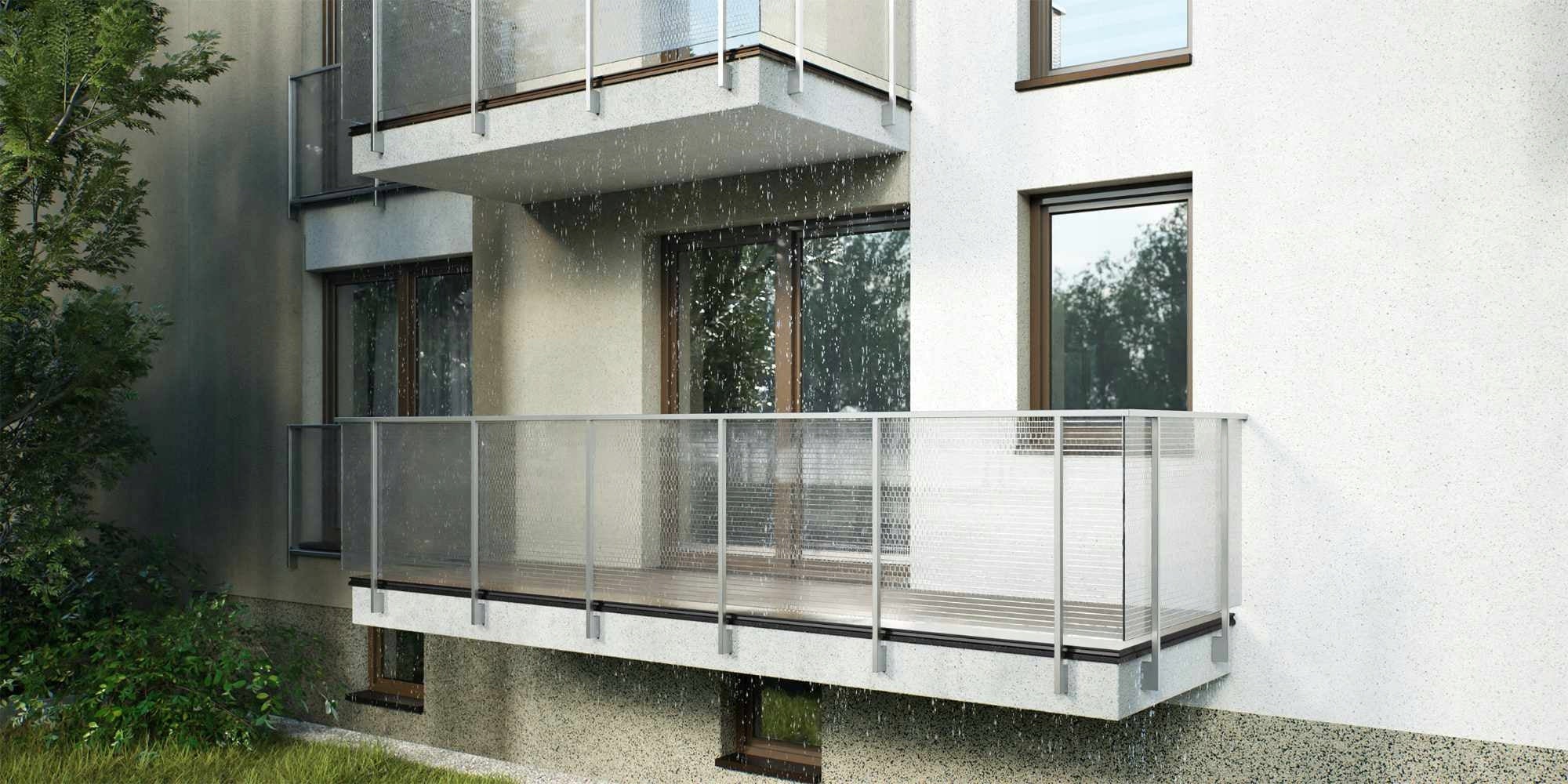 Ventilation Hood Profile ALU K100 for Balcony Terrace TILES RESIN Black 2m RAL 9005 Manufacturer ALEX