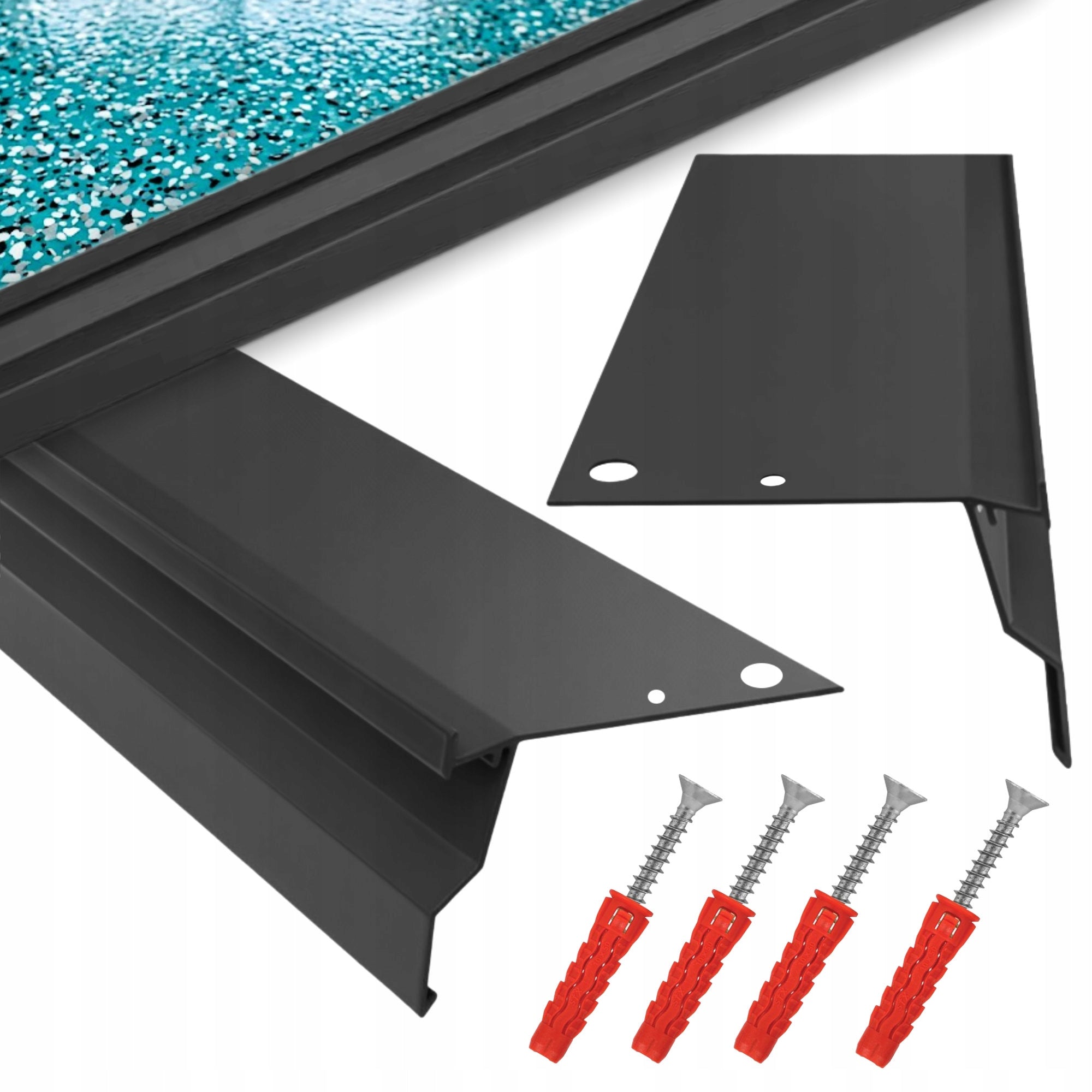 Ventilation Hood Profile ALU K100 for Balcony Terrace TILES RESIN Black 2m RAL 9005