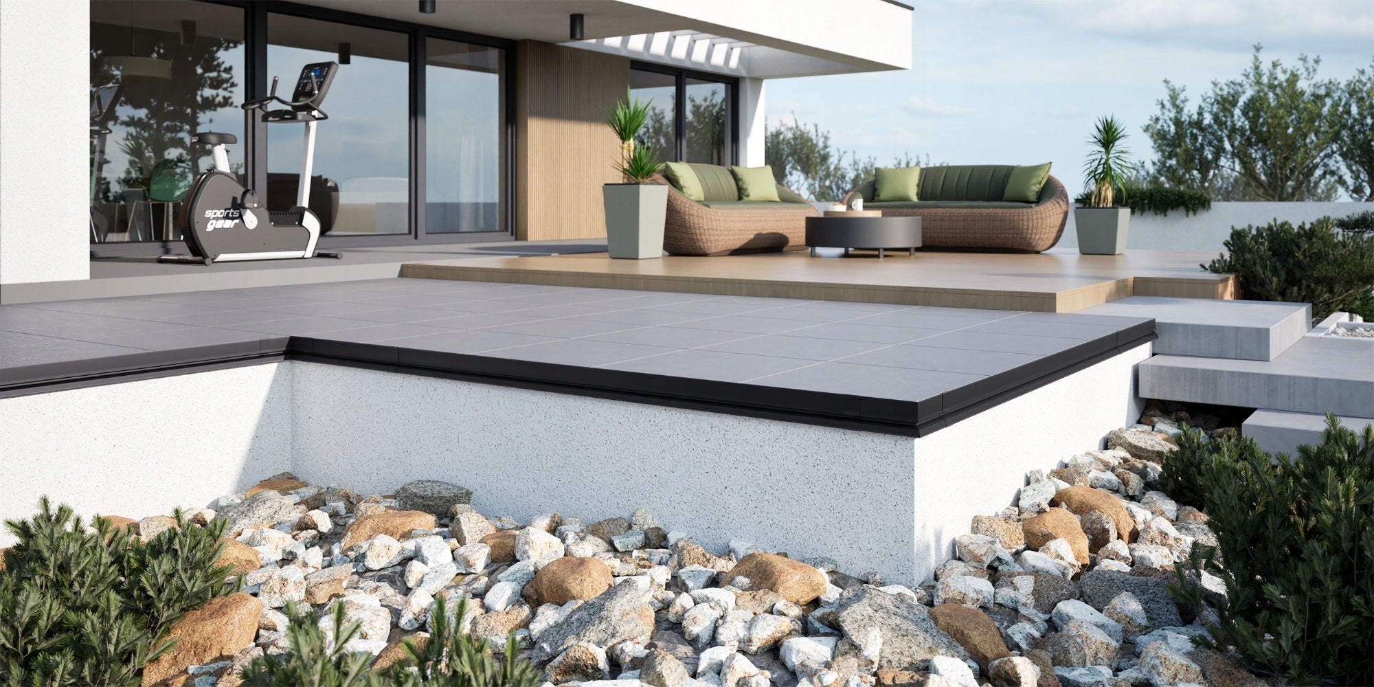 Ventilation Hood Profile ALU K250 for Balcony Hood VENTILATED TERRACE Black 2m Manufacturer ALEX