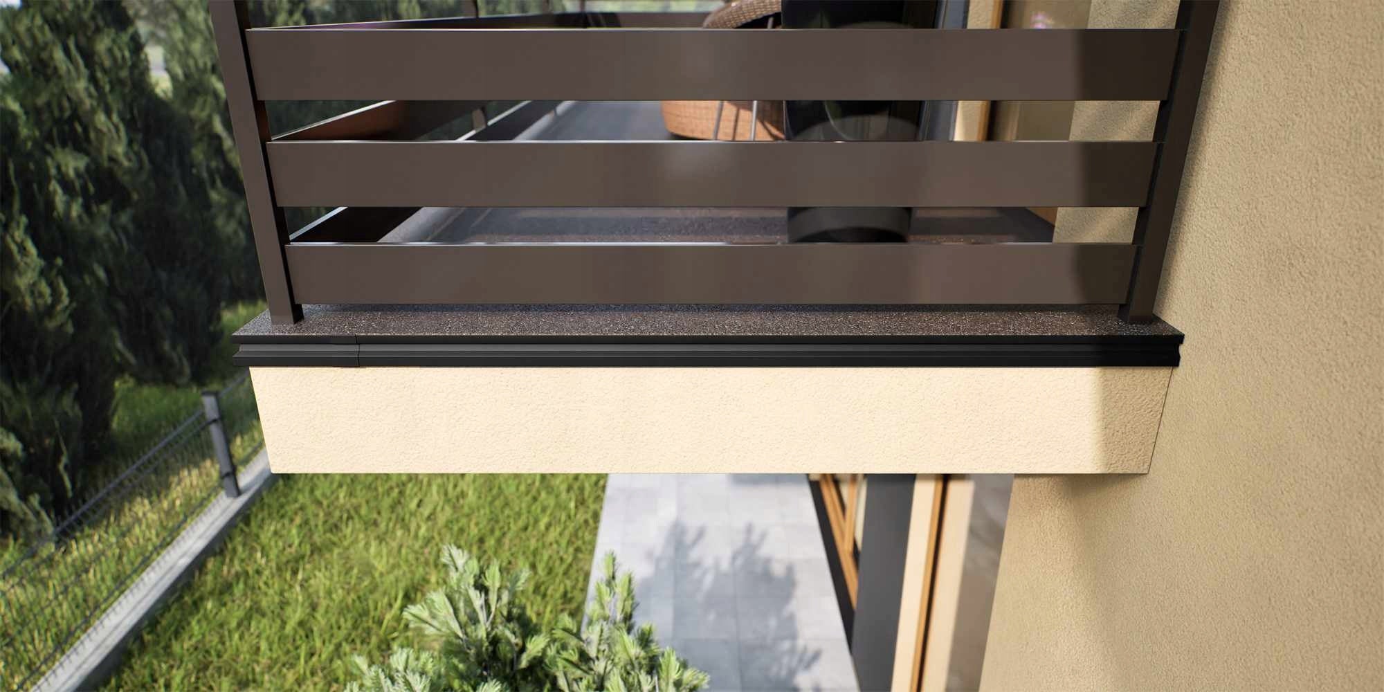 Ventilation Hood Profile K130 Balcony hood TILE STONE CARPET Black 2m 9005 Manufacturer ALEX