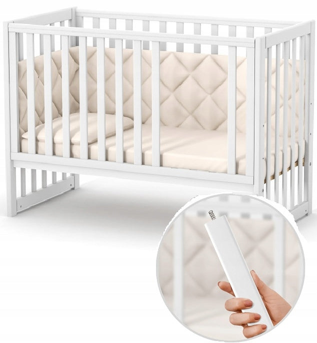 Veres LD13 baby cot 120x60 cm drop-down side & teether, White Packaging status original