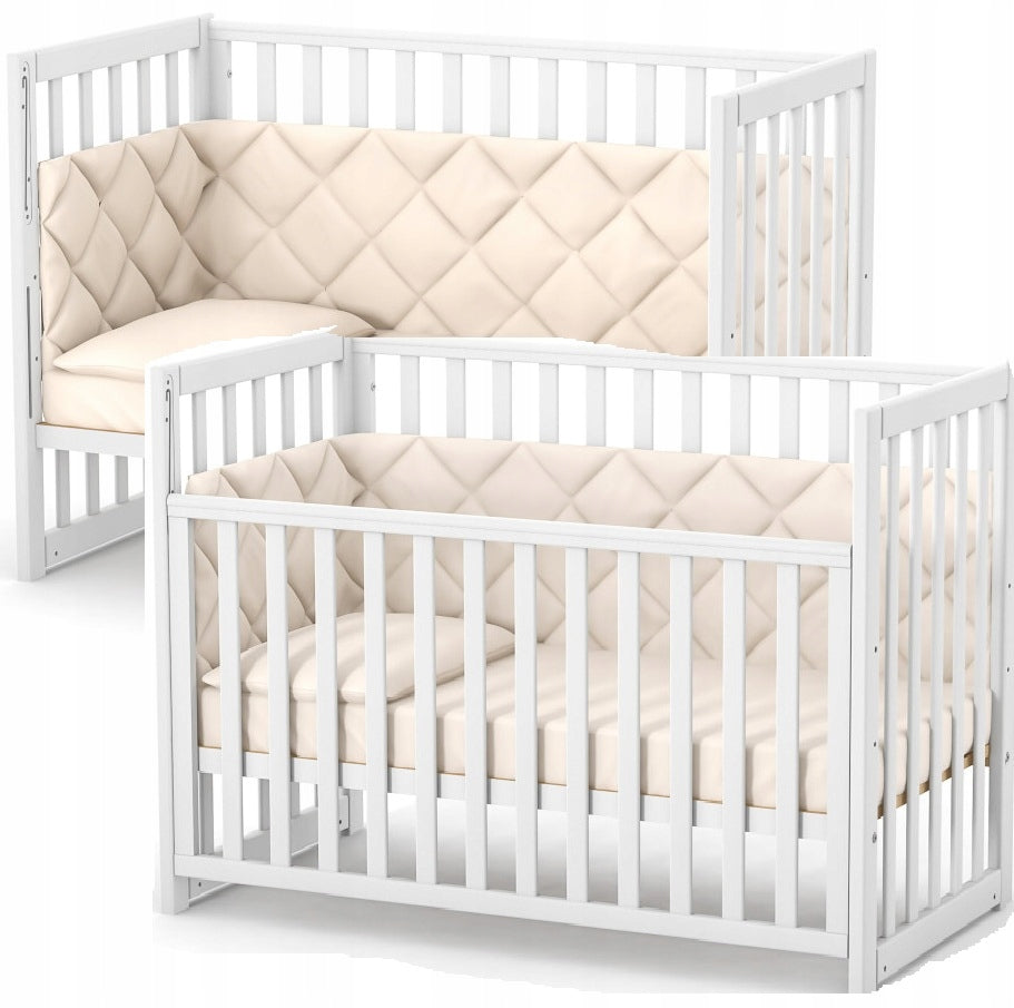 Veres LD13 baby cot 120x60 cm drop-down side & teether, White