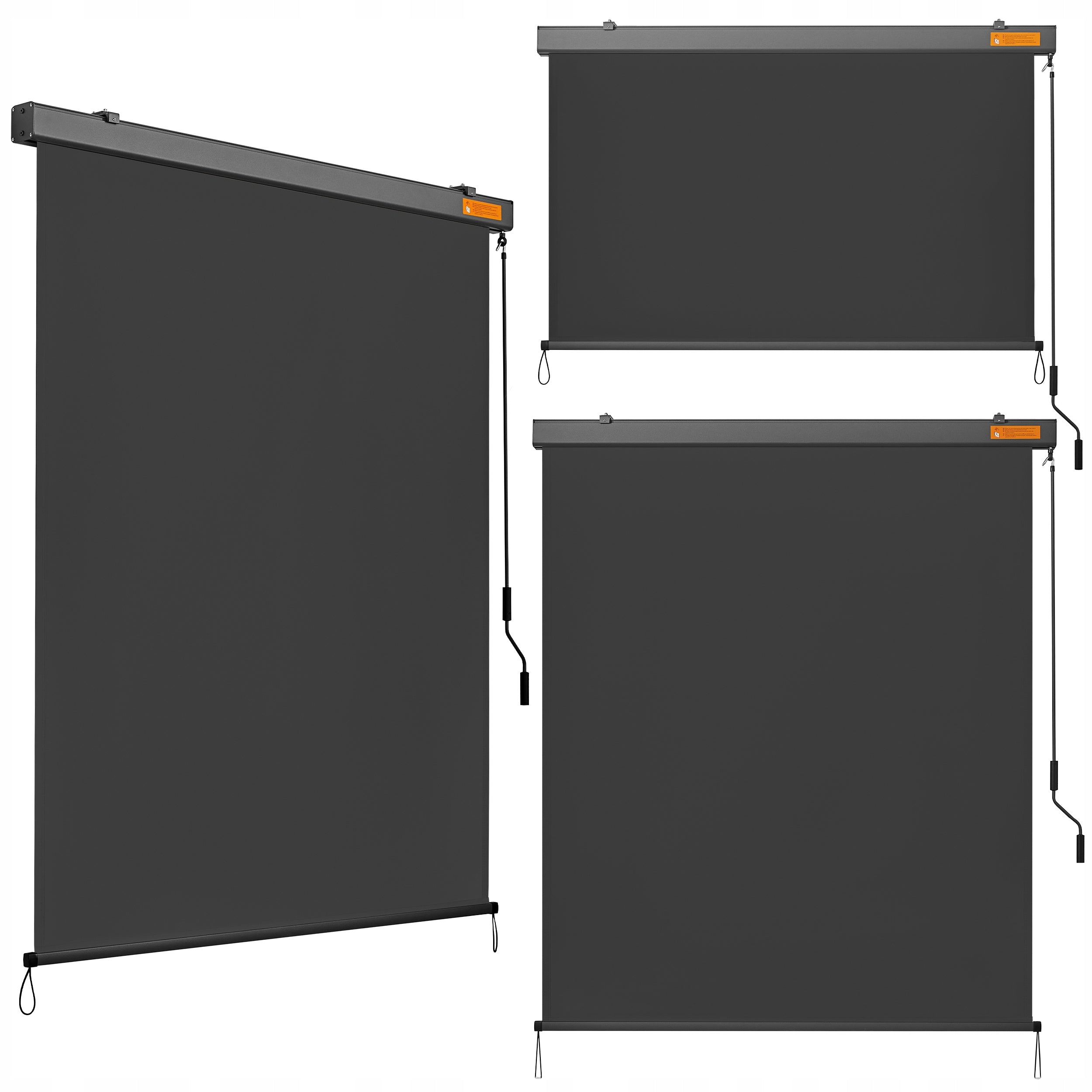 Vertical Terrace Awning, Roller Blind, 2,5×1,6m, Dark Grey Length 250 cm