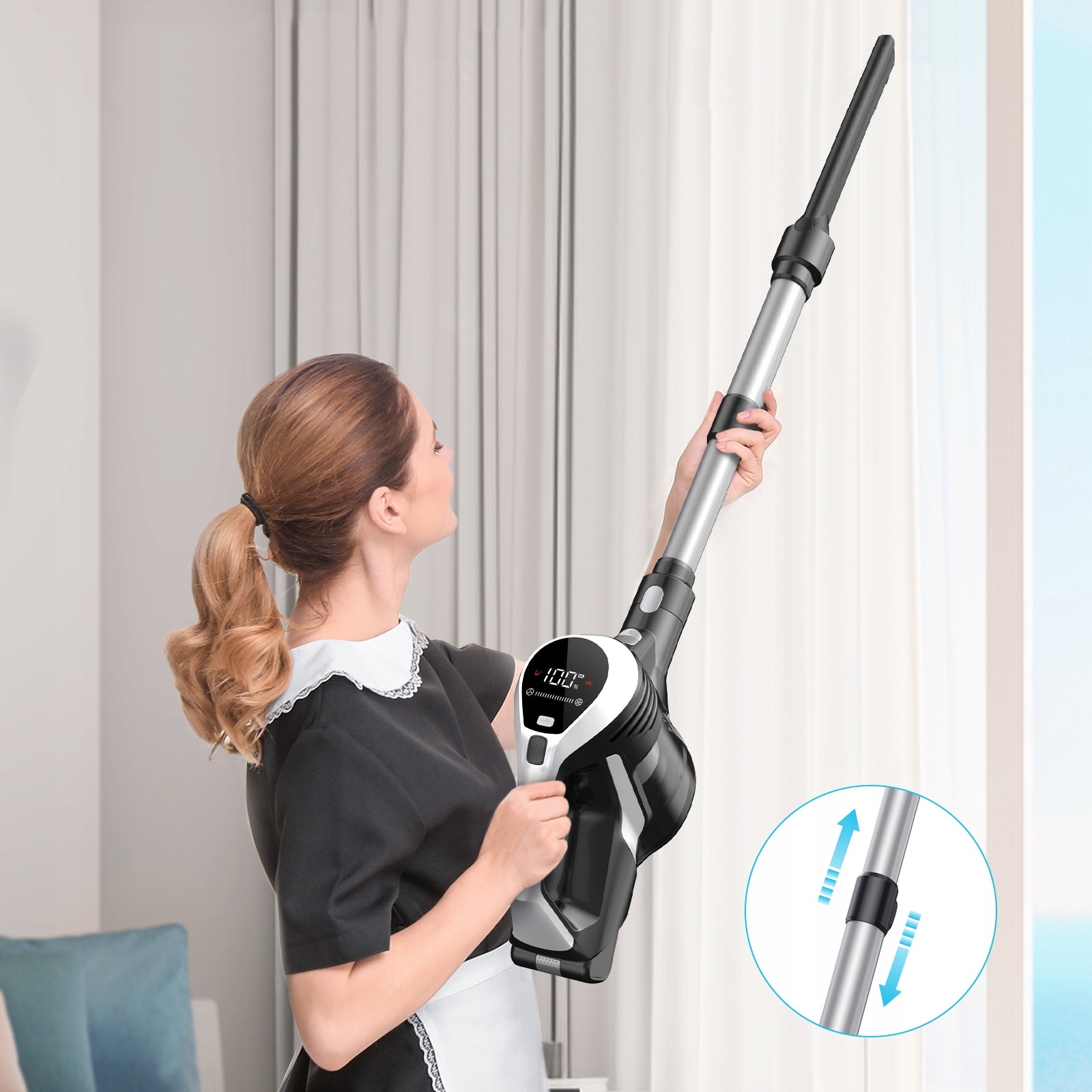 Vertical VACUUM CLEANER Wireless LED Lamp MOC 20000PA turbo brush light Power supply rechargeable battery