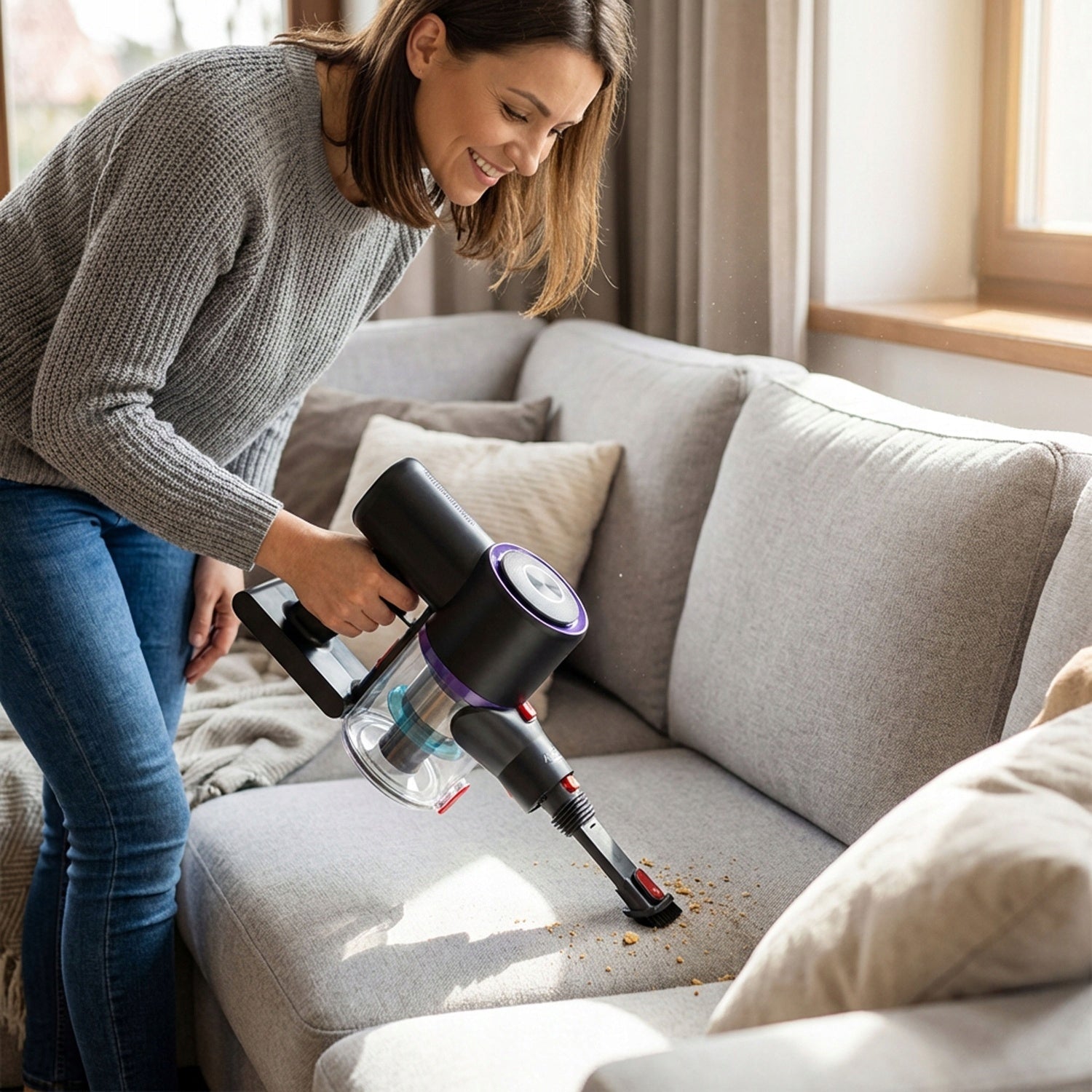 Vertical Vacuum Cleaner Wireless LED Electrobrush 2in1 for Home and Car Manufacturer code ad_7086