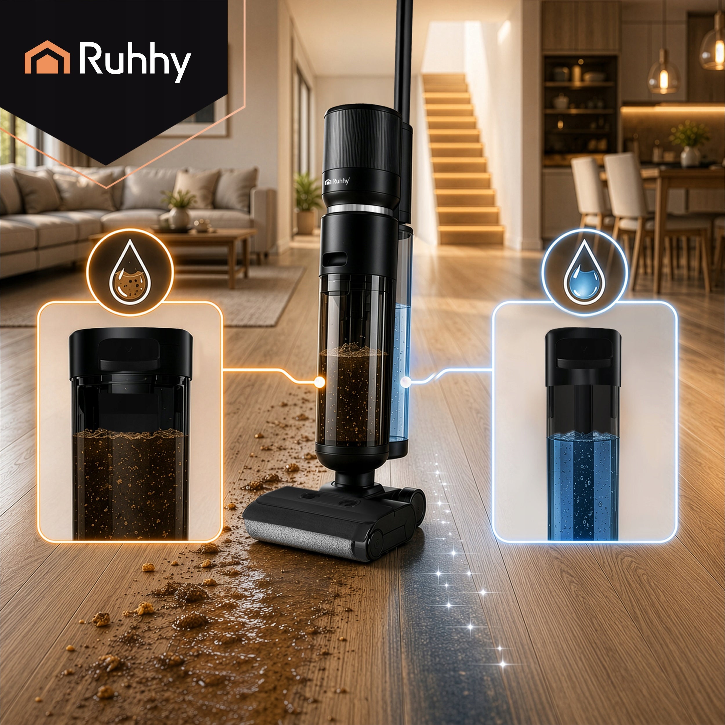 Vertical Vacuum Cleaner Wireless Self-Cleaning Powerful 16 kPa HEPA H9 Model Odkurzacz Pionowy Bezprzewodowy Myjący Lixo 200W