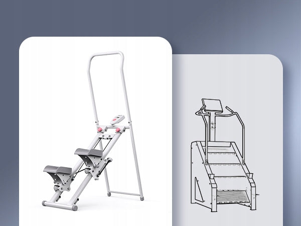 Vertical folding stepper, 2 resistance levels, LCD, white, up to 136 kg Packaging status original