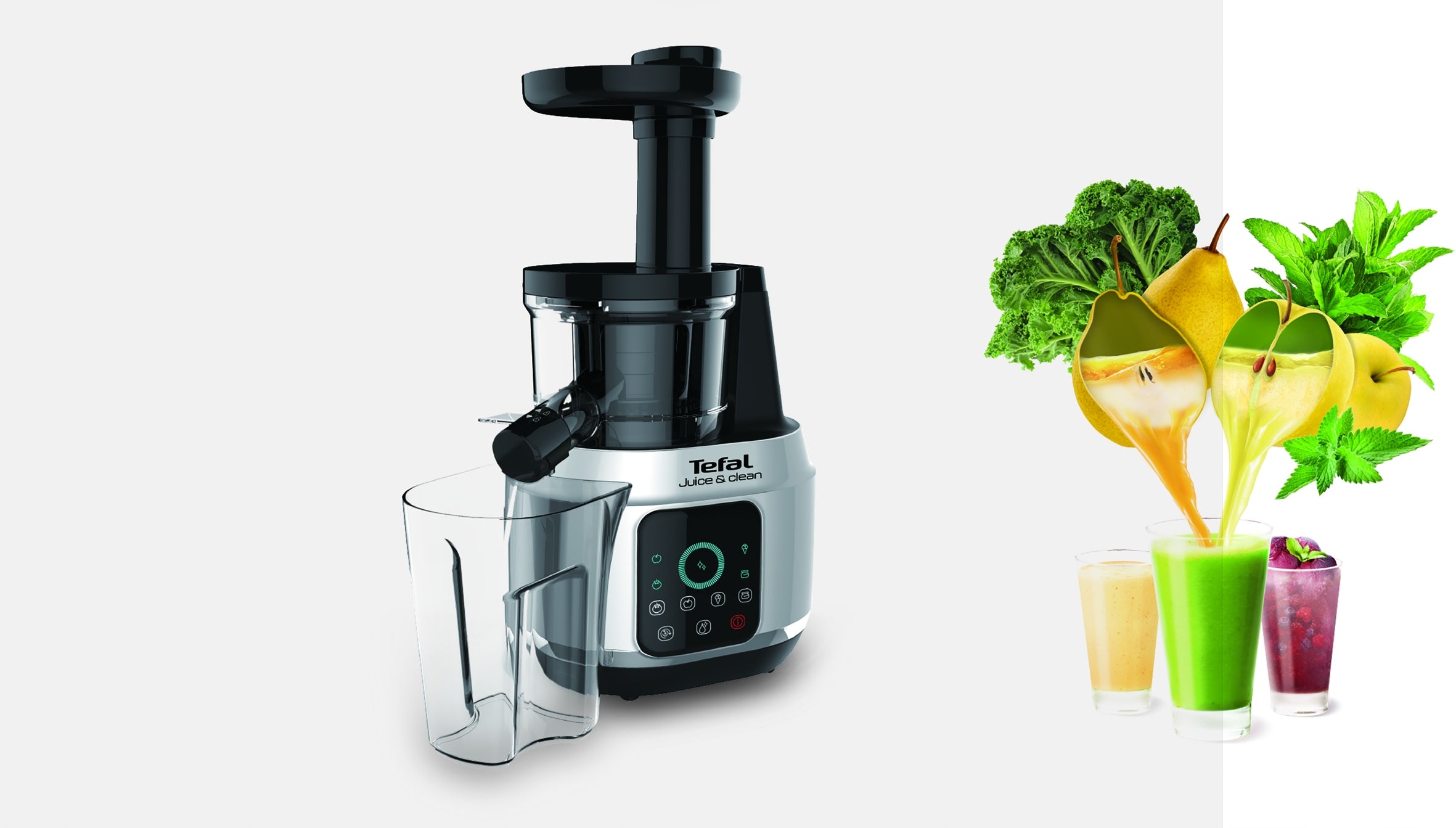 Vertical slow juicer Tefal ZC420E38 150 W Juice and Clean Brand Tefal