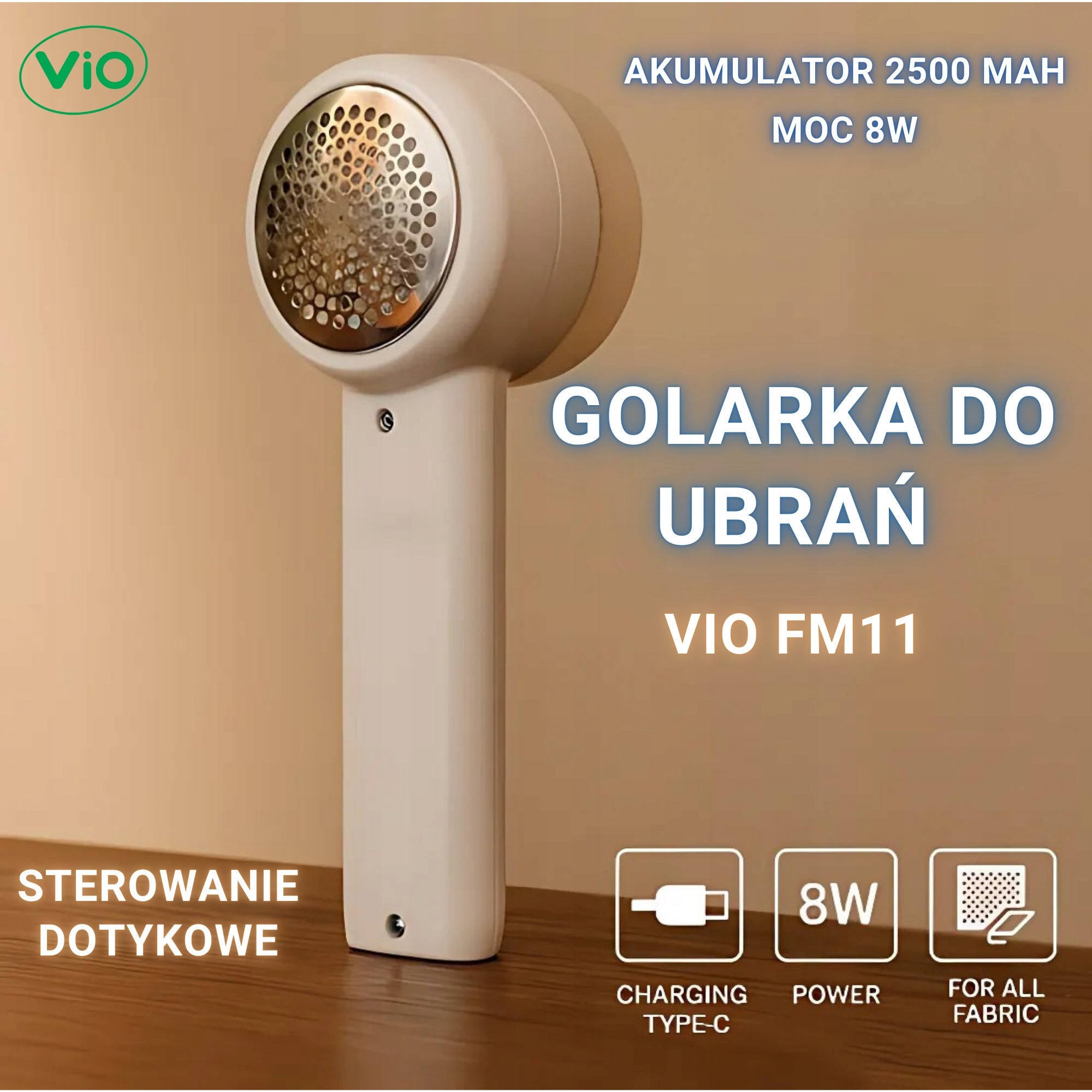 ViO FM11 Shaver + Brush - Rechargeable 2500 mAh 8W - White Packaging status original