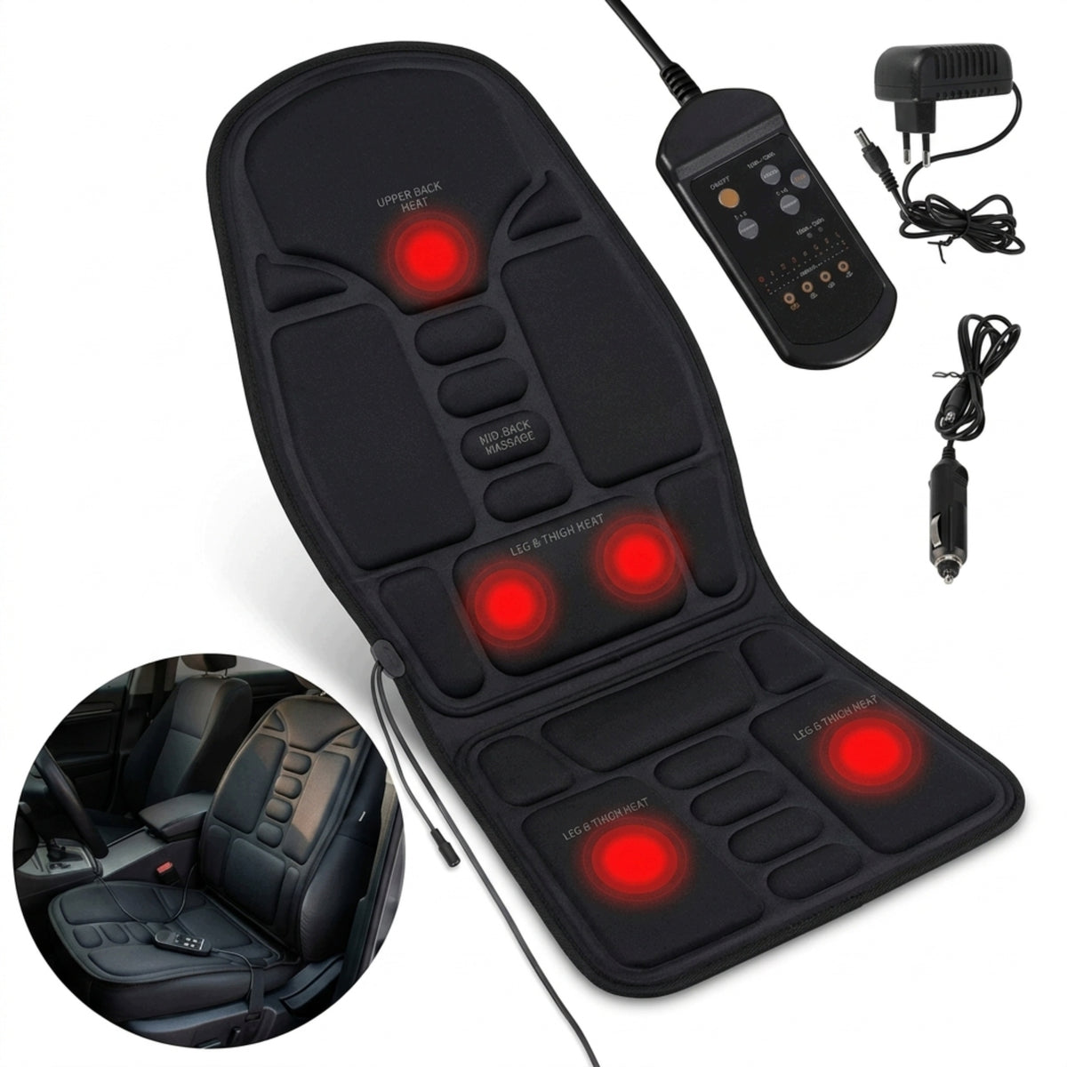Vibration Massage Mat For Car Seat With Heating Auto/Fotel + Remote Control