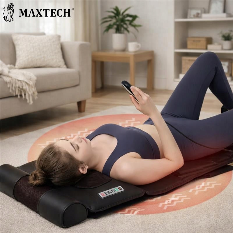 Vibration massage mat with heating neck back leg Shiatsu 5in1 MAXTECH Medical device no