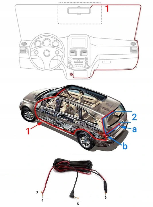 Video Car DVR Full HD 1920x1080 2 Cameras 170° 2in1 Viewing angle 170°