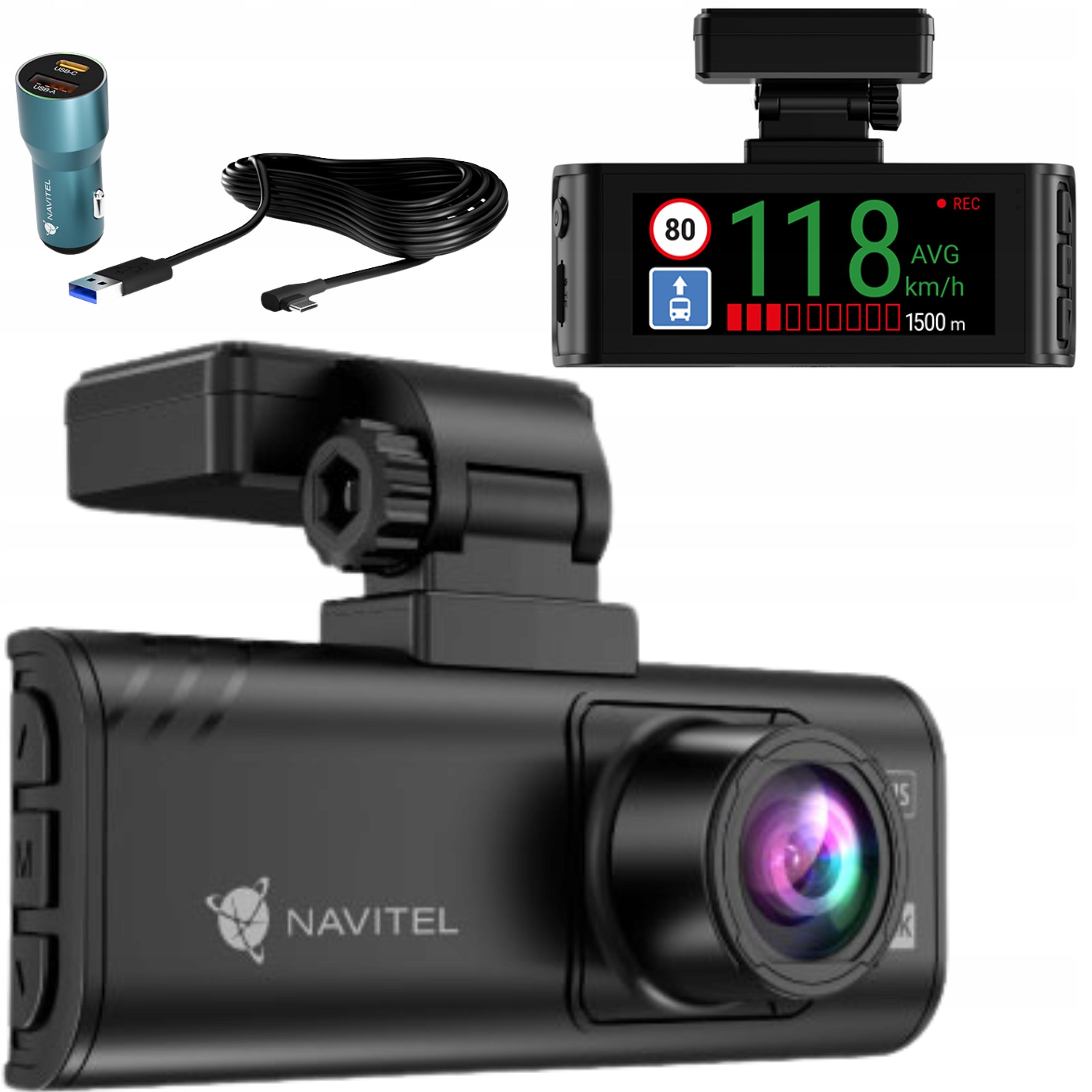 Video recorder NAVITEL R99 4K GPS WiFi Speed Cameras Speedometer Touch