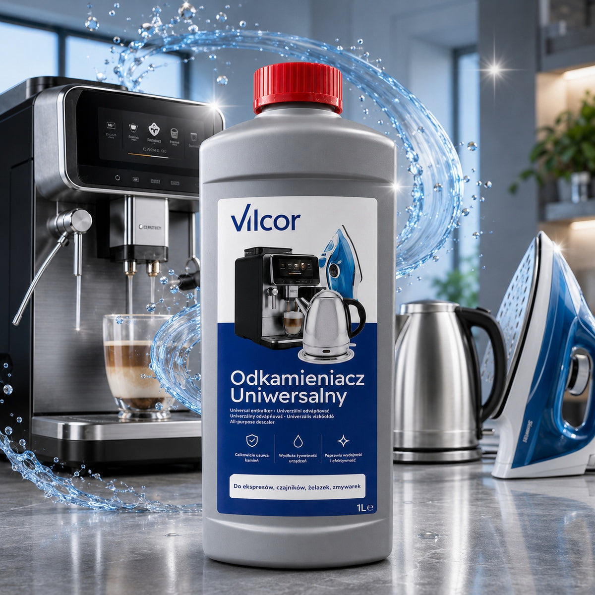 Vilcor Universal Descaler 1L Liquid Kettles Washing Machine Iron Manufacturer code ODKAMIENIACZ_AGDA0329