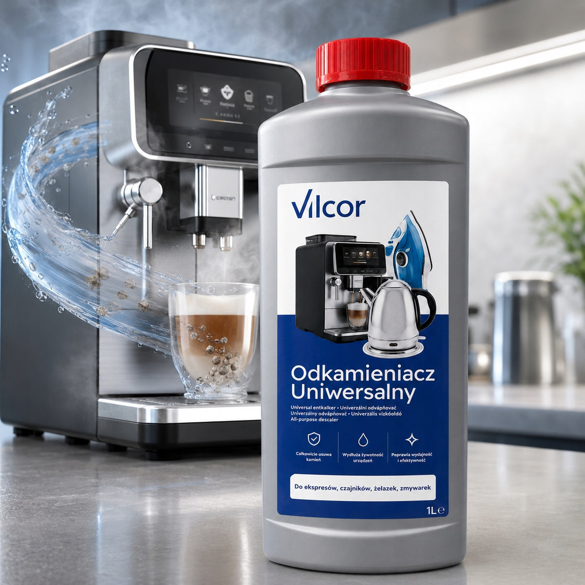 Vilcor Universal Descaler 1L Liquid Kettles Washing Machine Iron Packaging status original