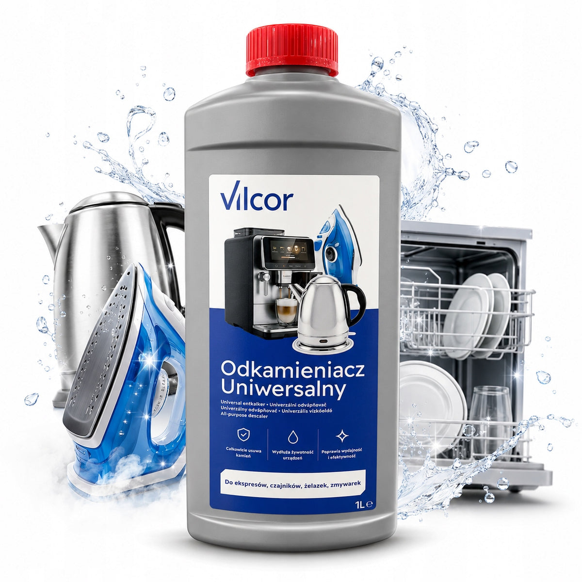 Vilcor Universal Descaler 1L Liquid Kettles Washing Machine Iron