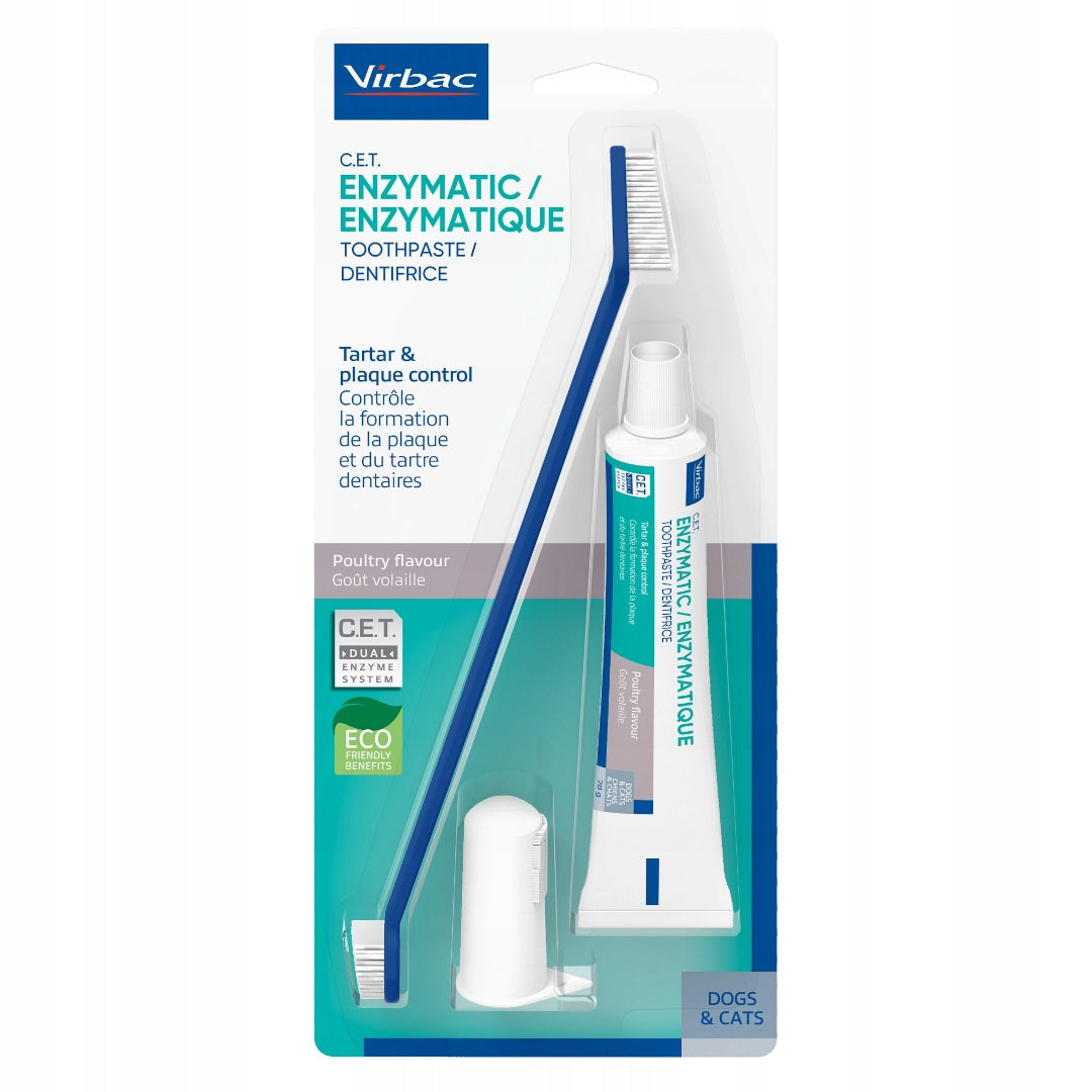 Virbac Oral Hygiene Kit C.E.T. For Dog Cat Toothbrushes Paste