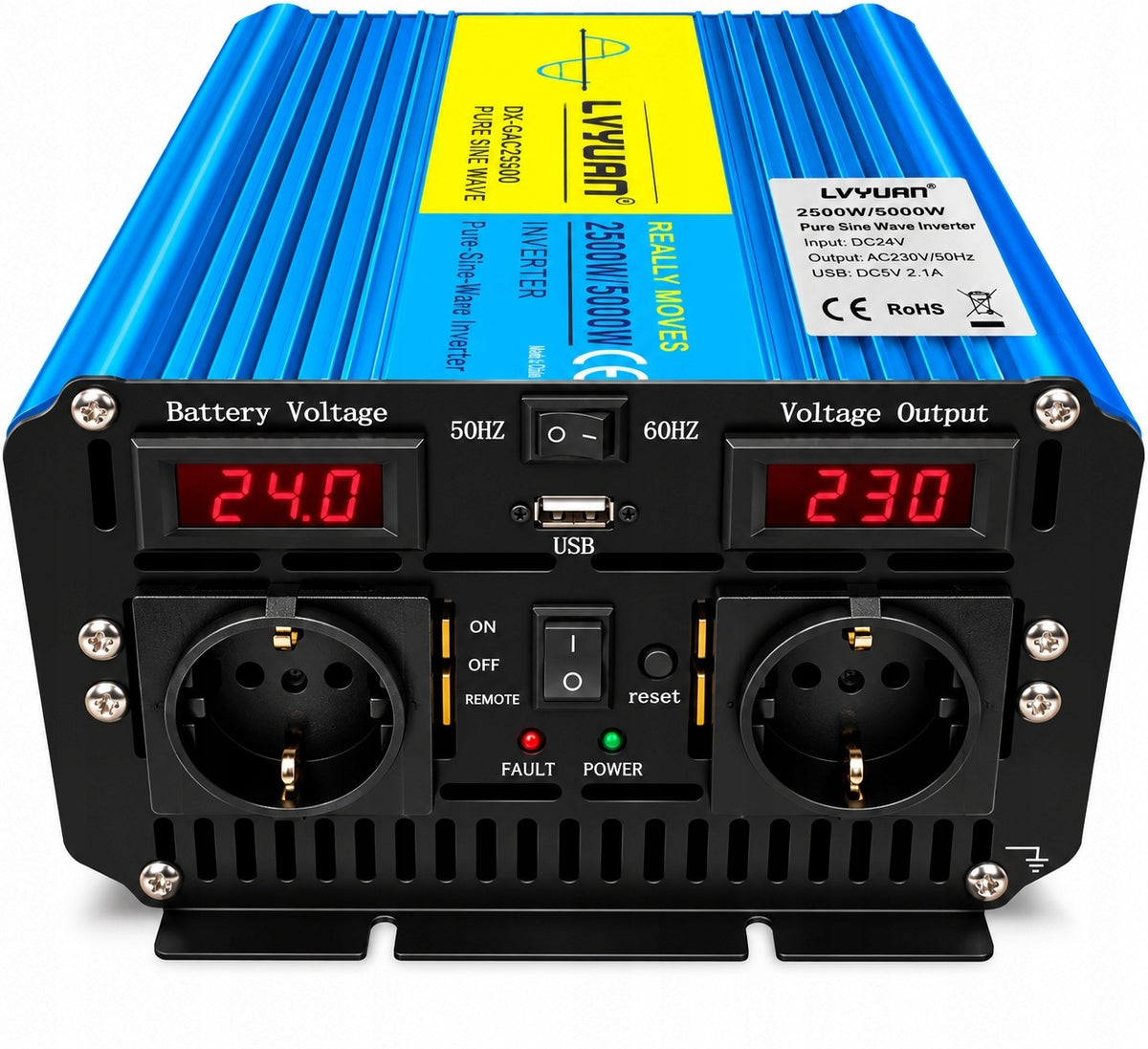 Voltage Converter 24V 2500/5000W 60 Hz LVYUAN Remote Control