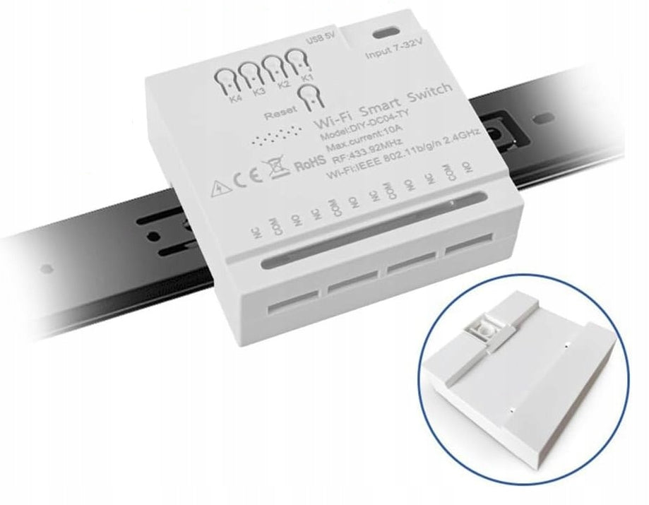 Voltage-free WiFi relay NC NO TUYA controller module 4CH RF 433MHz AC Brand no brand